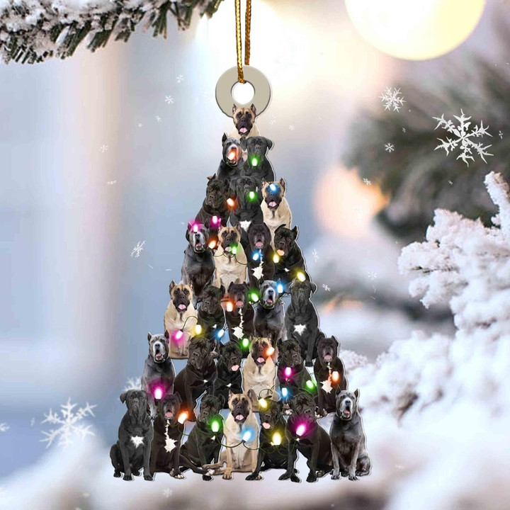 Cane Corso Christmas Tree Shaped Acrylic Ornament For Cane Corso Lovers