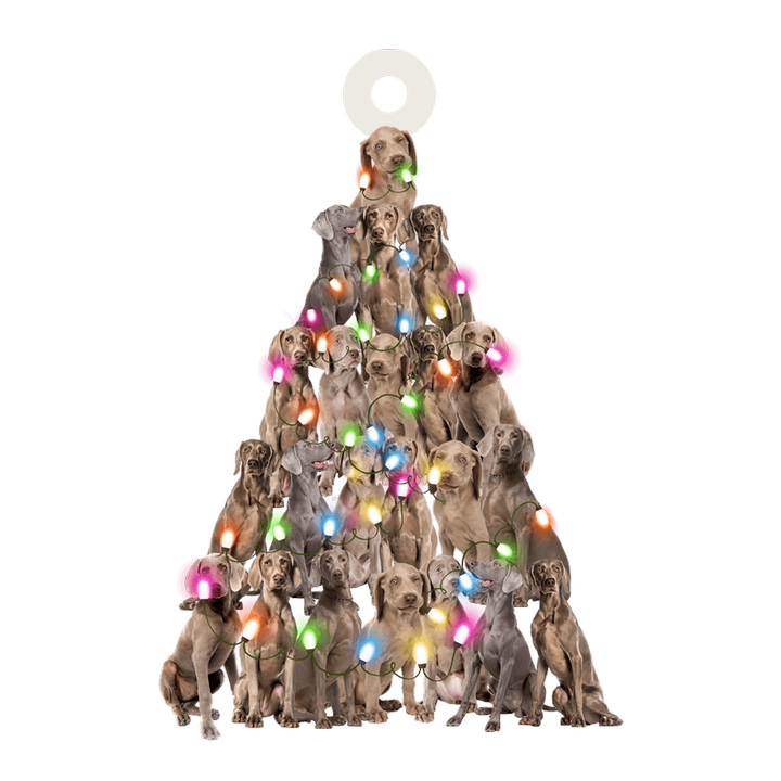 Weimaraner Christmas Tree Shaped Acrylic Ornament For Weimaraner Lovers