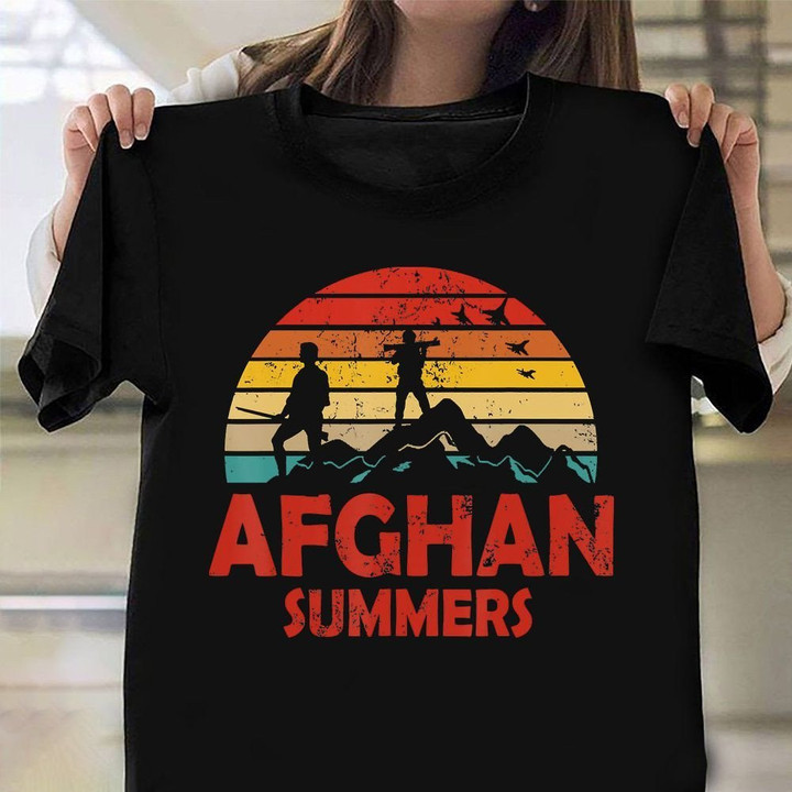 Afghan Summers Veteran Shirt Vintage Afghanistan Veteran T-Shirt Army Retirement Gifts