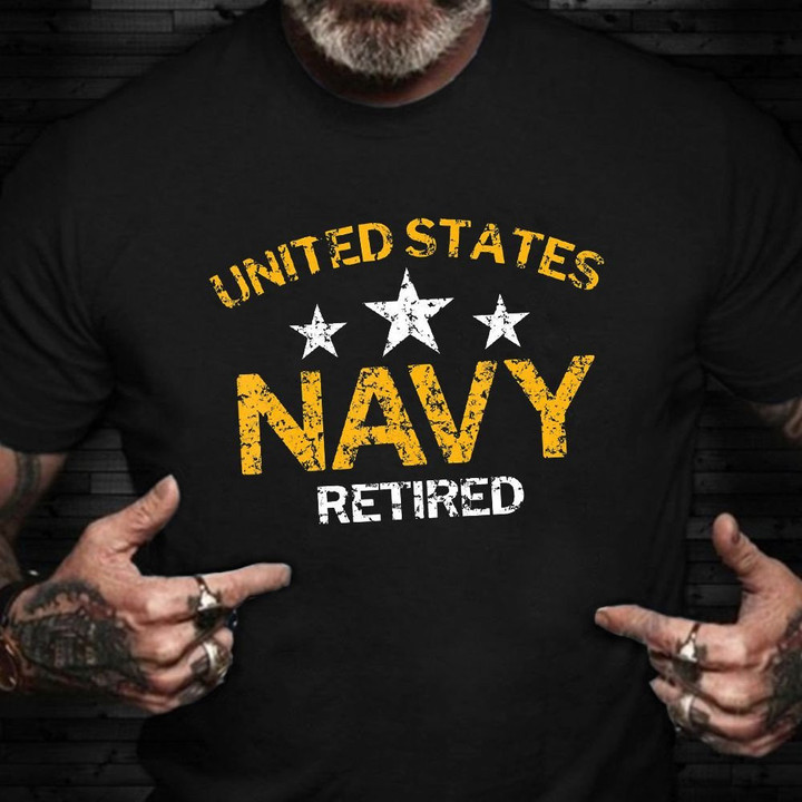 United States Navy Retired Faded Grunge Shirt Honor Military Veteran T-Shirt Gifts