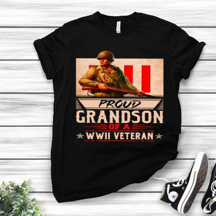 Proud Grandson Of A WWII Veteran T-Shirt T-Shirt - ATMTEE
