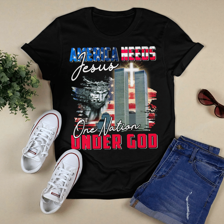 America Needs Jesus One Nation Under God, World Trade Center, God Canvas, Christian Wall Art