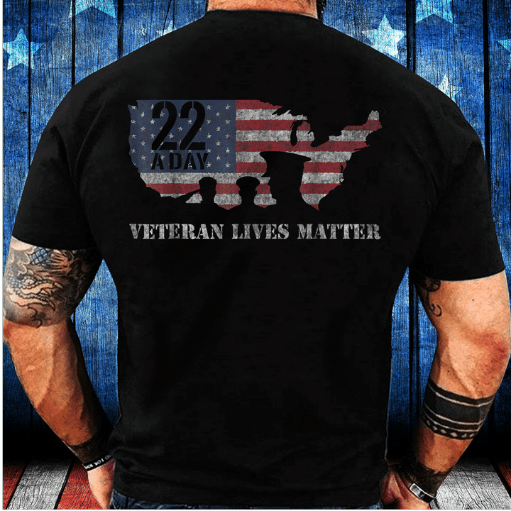 22 A Day Veteran Lives Matter Suicide Awareness T-Shirt - ATMTEE
