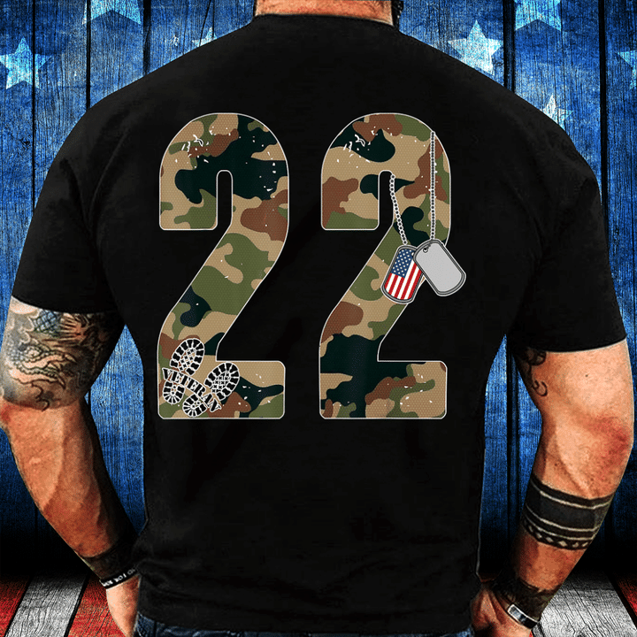 22 A Day Veteran Shirt, 22 Too Many PTSD Awareness Veterans T-Shirt - ATMTEE
