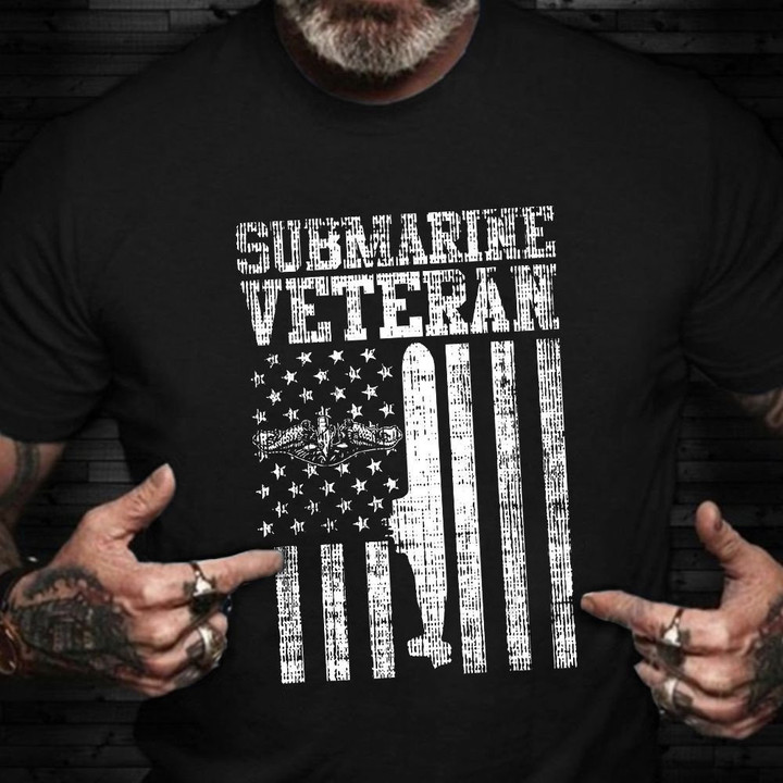 Submarine Veteran USA Flag Shirt US Navy Vintage T-Shirt Navy Submarine Gifts