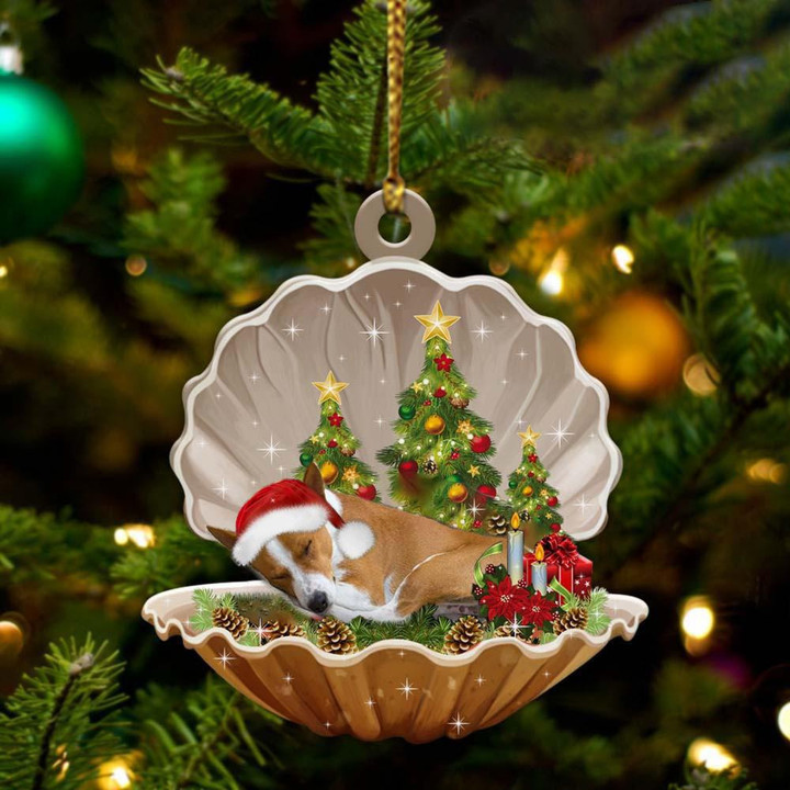 Basenji Sleeping Pearl In Christmas YC0711218CL Ornaments
