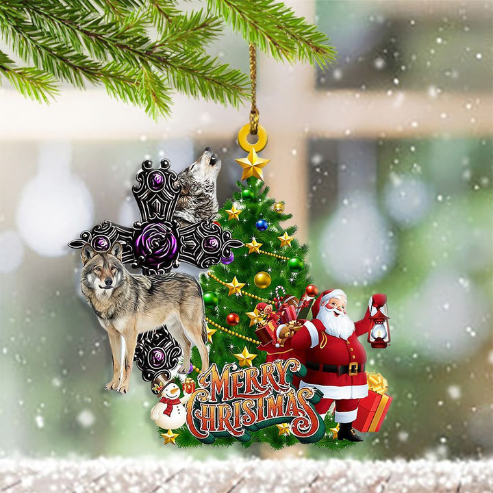 Cross Wolf Merry Christmas YW0511129CL Ornaments