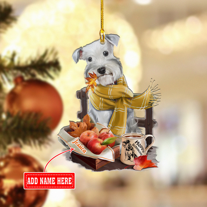Personalized Happy Schnauzer Dog XS1011012YC Ornaments