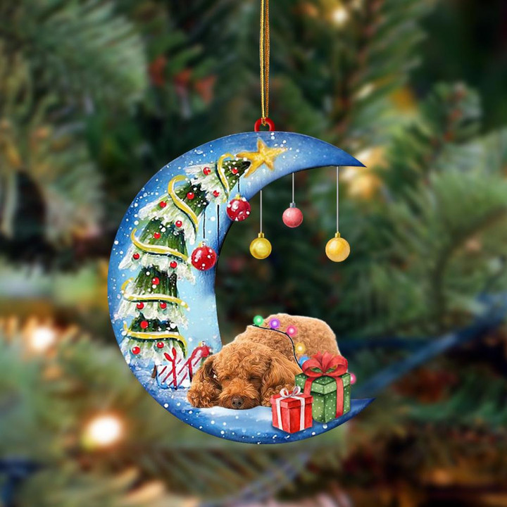 Poodle Sleep On The Moon Christmas YC0711160CL Ornaments