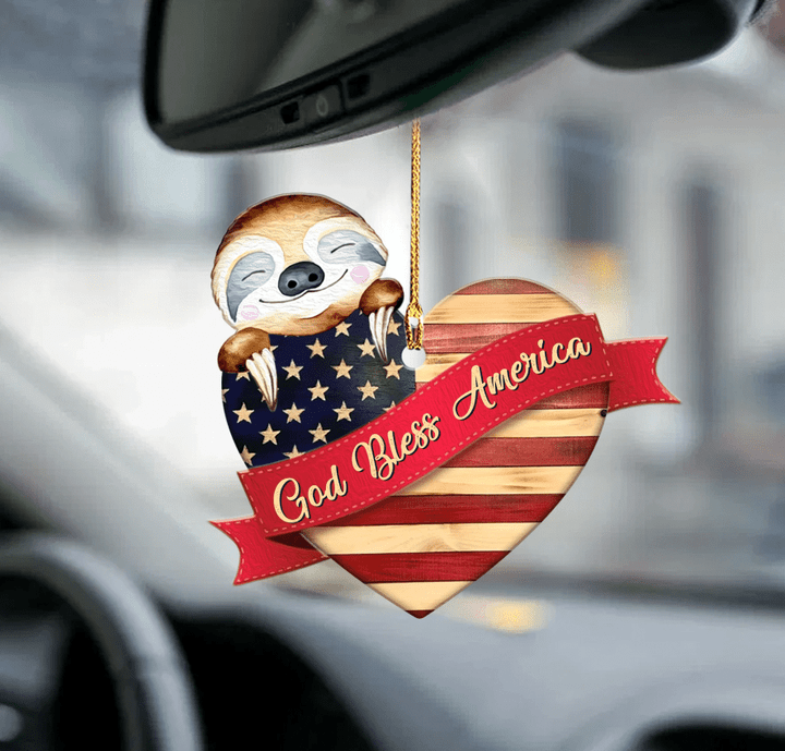 Sloth God Bless America Sloth YC0611964CL Ornaments