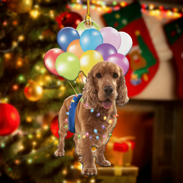 Cocker Spaniel Dog Flying With Bubbles YC0611435CL Ornaments