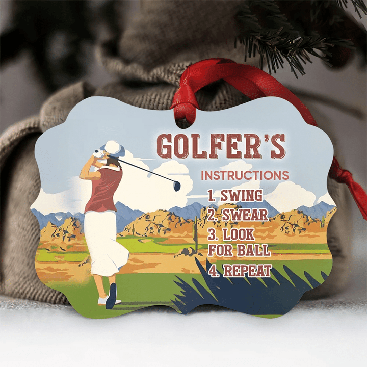 Golfer Instruction YC0711351CL Ornaments, 2D Flat Ornament