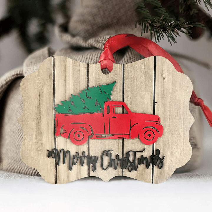 Red Truck Christmas YC0711342CL Ornaments, 2D Flat Ornament