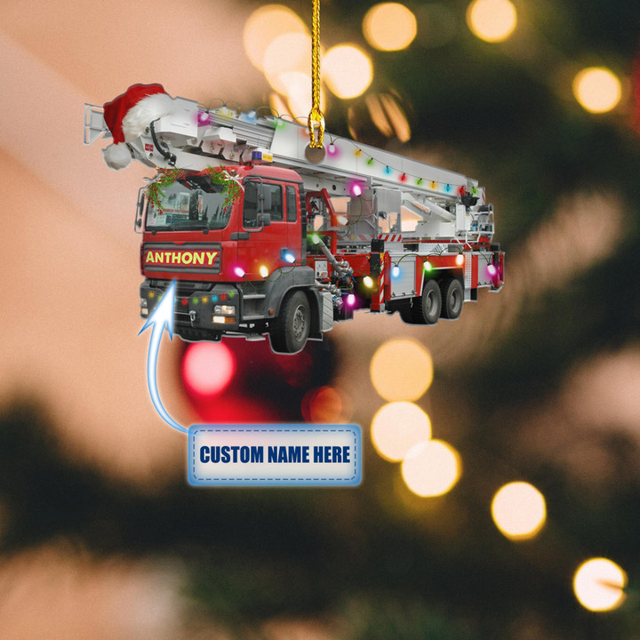 Personalized Firefighter Car Christmas XS041104YJ Ornaments
