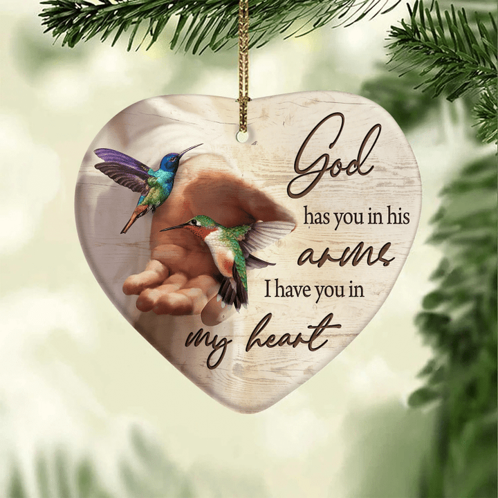 Jesus Hummingbirds God Has You In His Arms I Have You In My Heart YC0611736CL Ornaments, 2D Flat Ornament