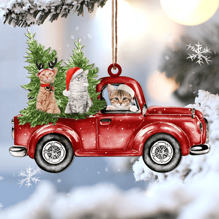 Cat Loves Car Merry Christmas YC0611149CL Ornaments