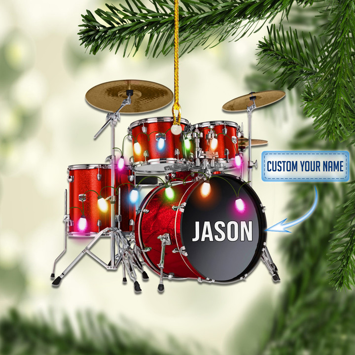 Personalized Drum Christmas XS0511002YR Ornaments, 2D Flat Ornament