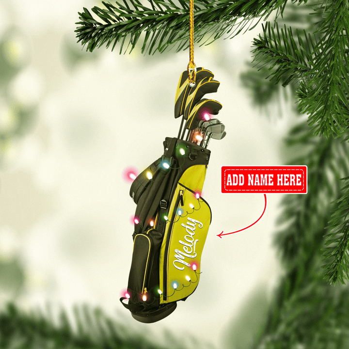 Personalized Yellow Christmas Golf Bag XS0511017XB Ornaments, 2D Flat Ornament
