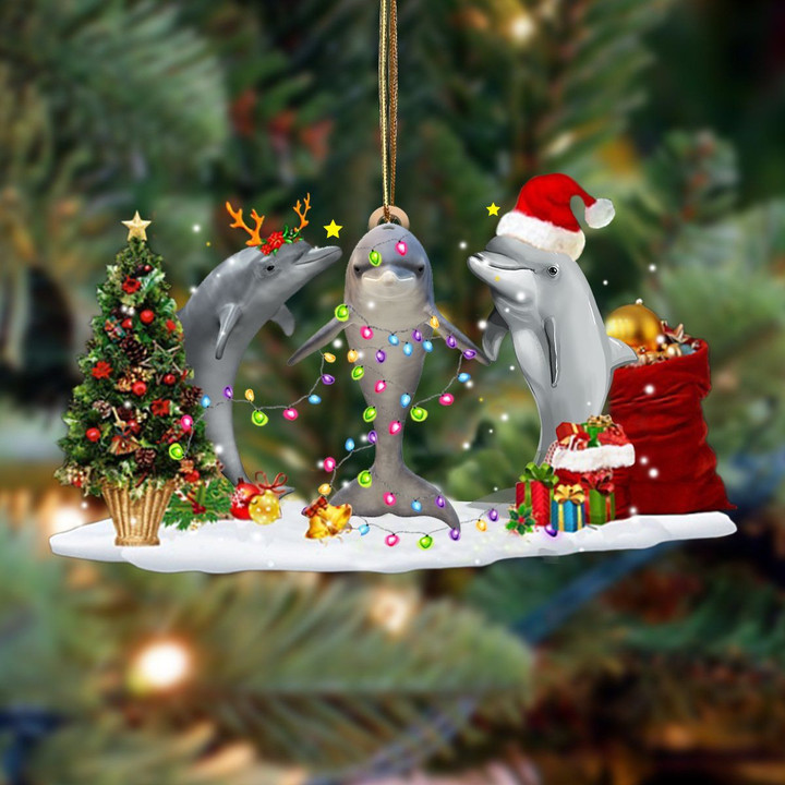 Dolphin Christmas YC0811612CL Ornaments, 2D Flat Ornament