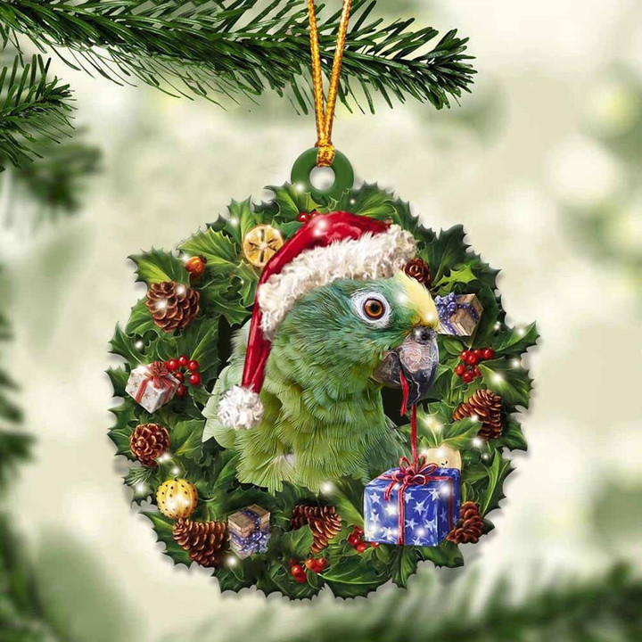 Amazon Parrot And Christmas YC0611853CL Ornaments, 2D Flat Ornament