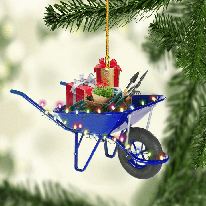 Blue Garden Wheelbarrow NI0212003XB Ornaments, 2D Flat Ornament