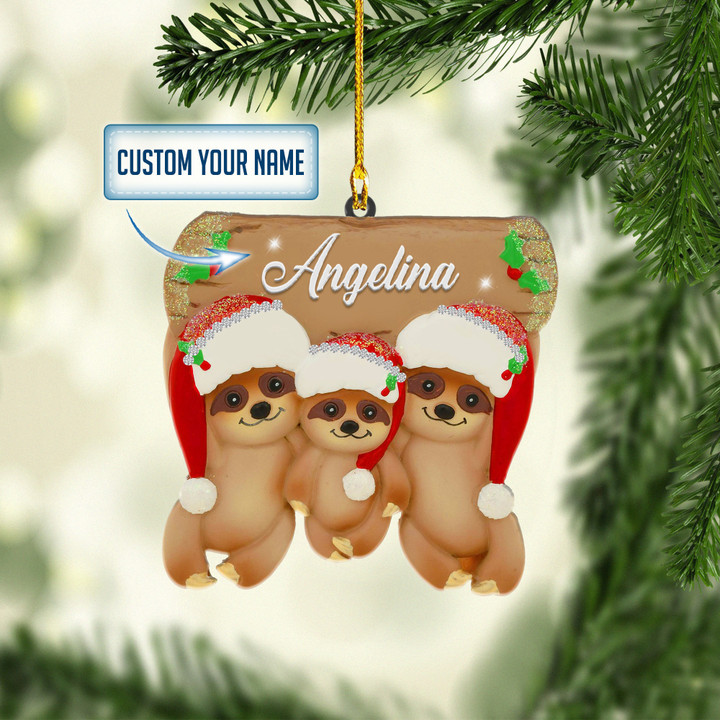 Personalized Sloth Family XS1011002YI Ornaments, 2D Flat Ornament