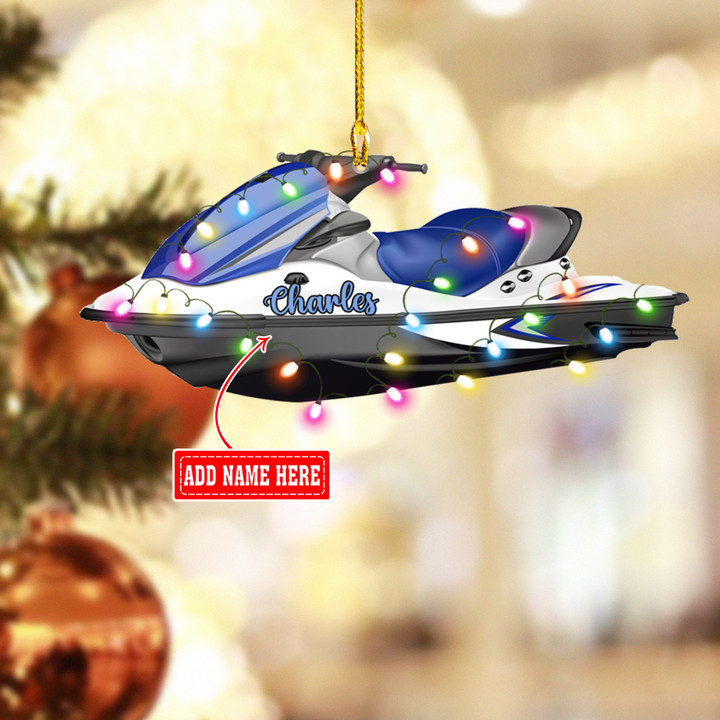 Personalized Jet Ski Watercraft NI1611009YC Ornaments, 2D Flat Ornament