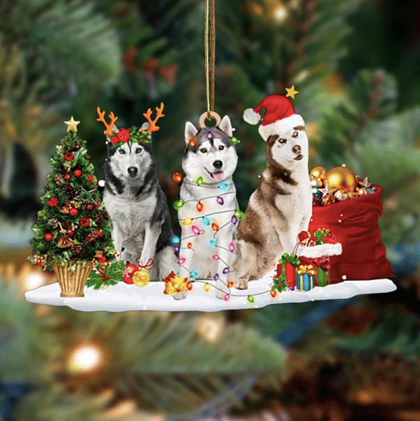 Siberian Husky Christmas YC0811222CL Ornaments