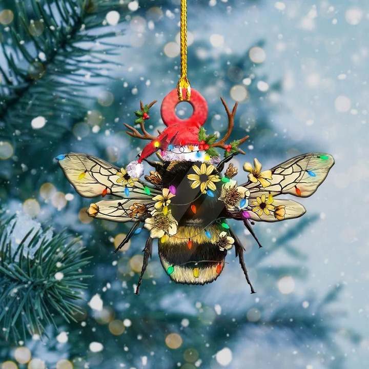 Honey Bee Light Christmas YC0611163CL Ornaments, 2D Flat Ornament