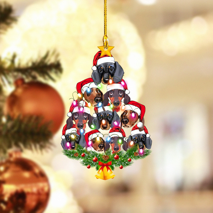 Dachshund Christmas Tree NI3011019YC Ornaments, 2D Flat Ornament