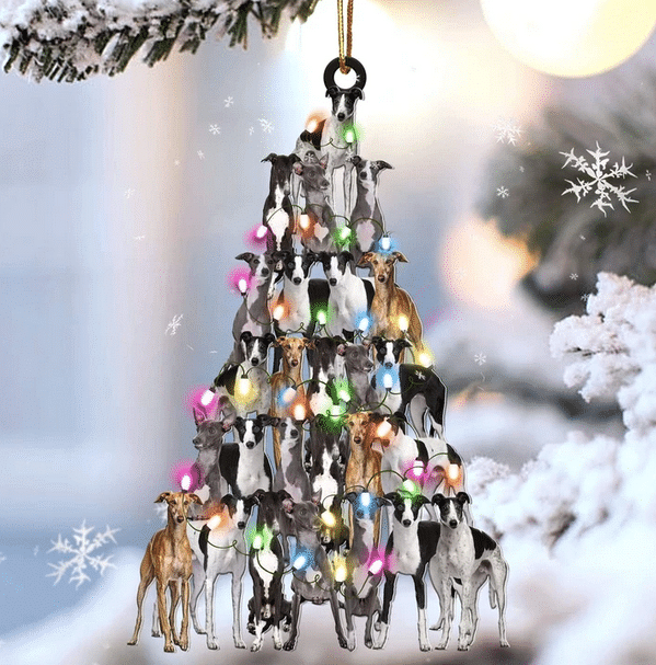 Greyhound Christmas YC0811300CL Ornaments, 2D Flat Ornament