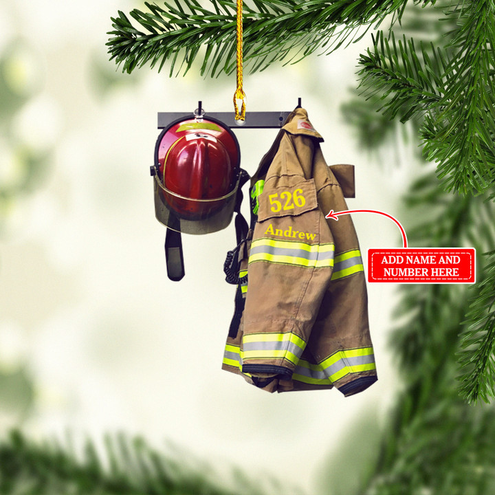Personalized Firefighter NI2411015YC Ornaments, 2D Flat Ornament