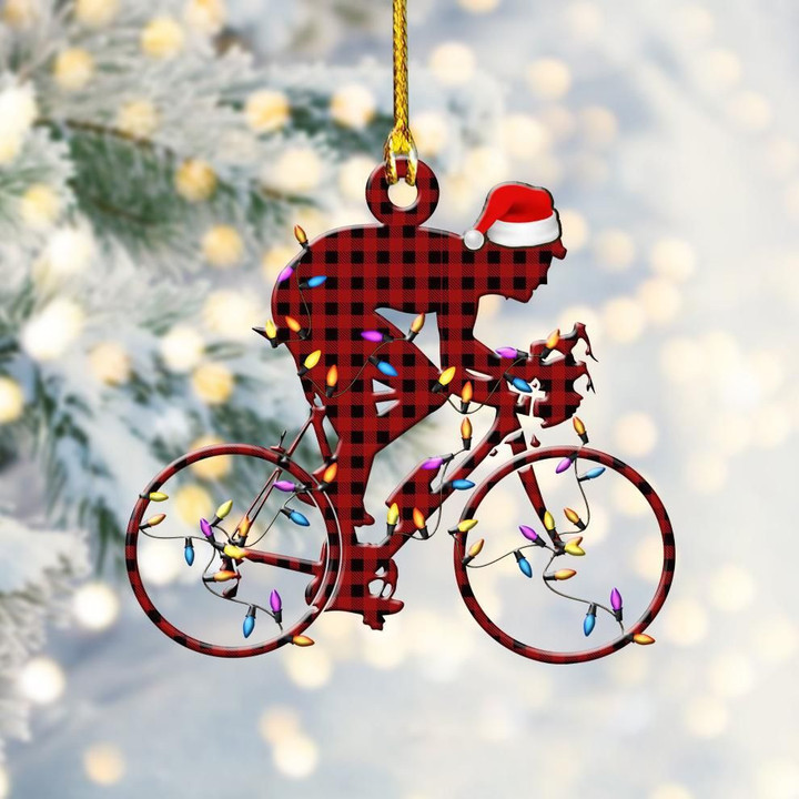 Bicycling Red Buffalo Plaid YW0511107CL Ornaments