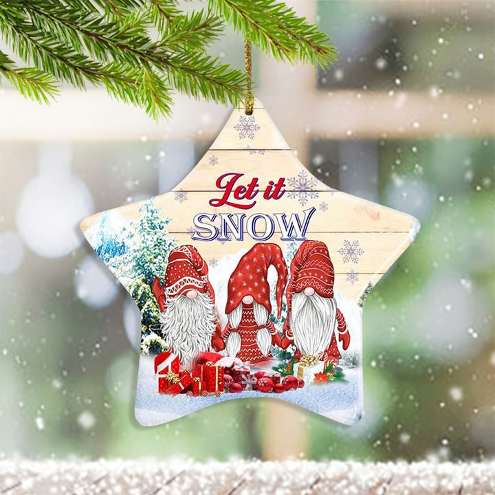 Let It Snow Gnome Christmas YC0811641CL Ornaments, 2D Flat Ornament