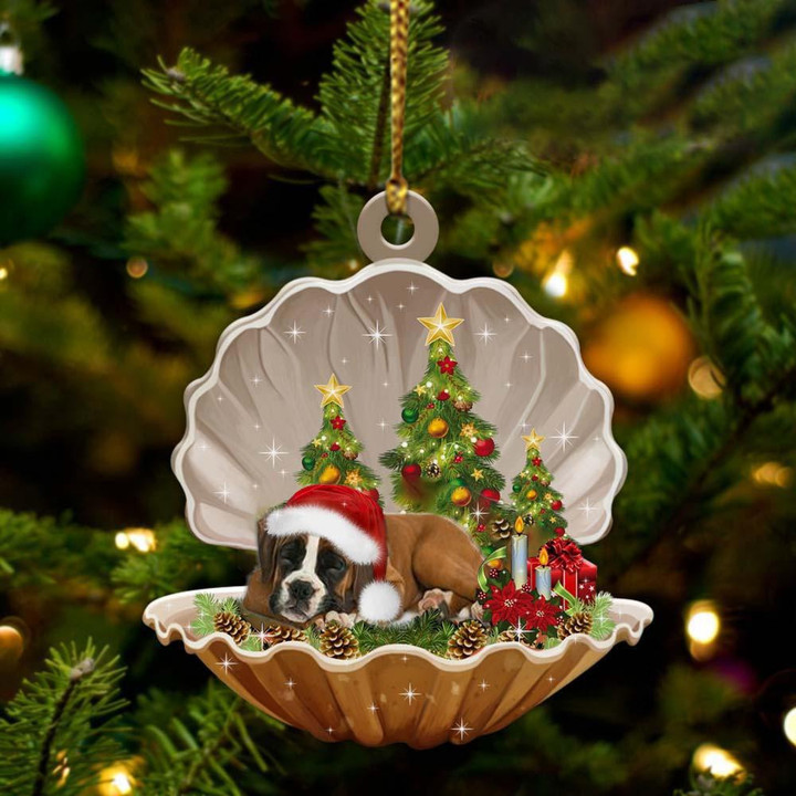 Boxer Sleeping Pearl In Christmas YC0711083CL Ornaments, 2D Flat Ornament