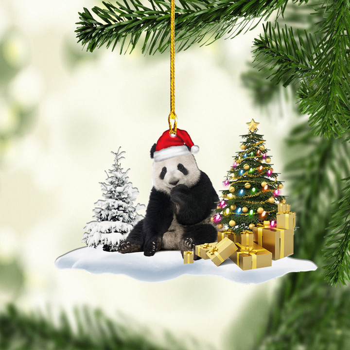 Panda Christmas NI1611046YR Ornaments, 2D Flat Ornament