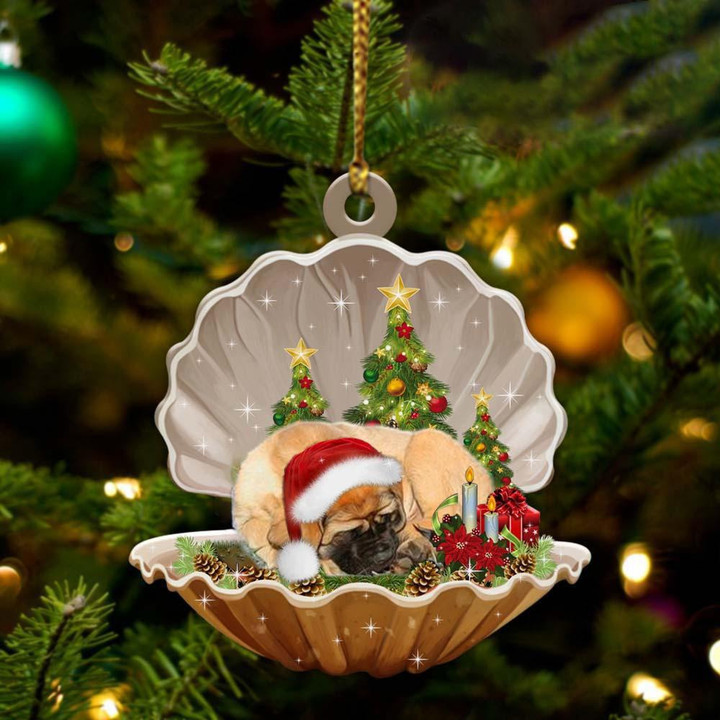 English Mastiff Sleeping Pearl In Christmas YC0711174CL Ornaments, 2D Flat Ornament