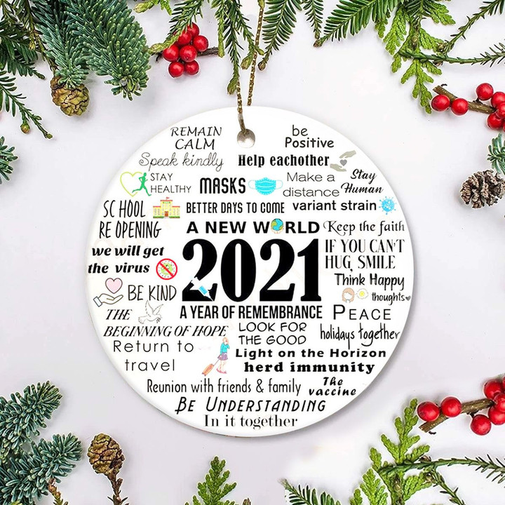 A New World 2021 A Year Of Remembrance YW0511093CL Ornaments, 2D Flat Ornament