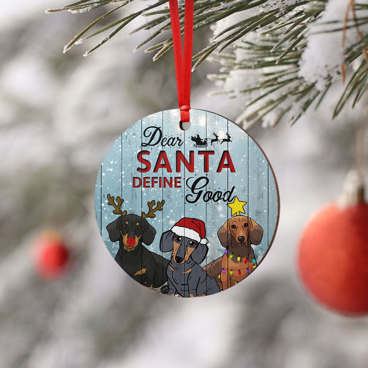 Dear Santa Define Good Dachshund YC0811002CL Ornaments