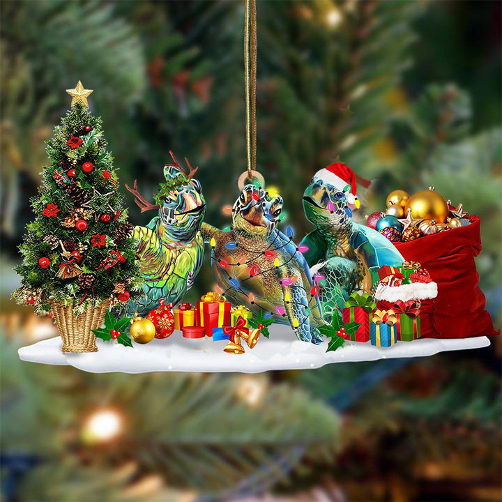 Sea Turtle Christmas Tree YW0511067CL Ornaments, 2D Flat Ornament