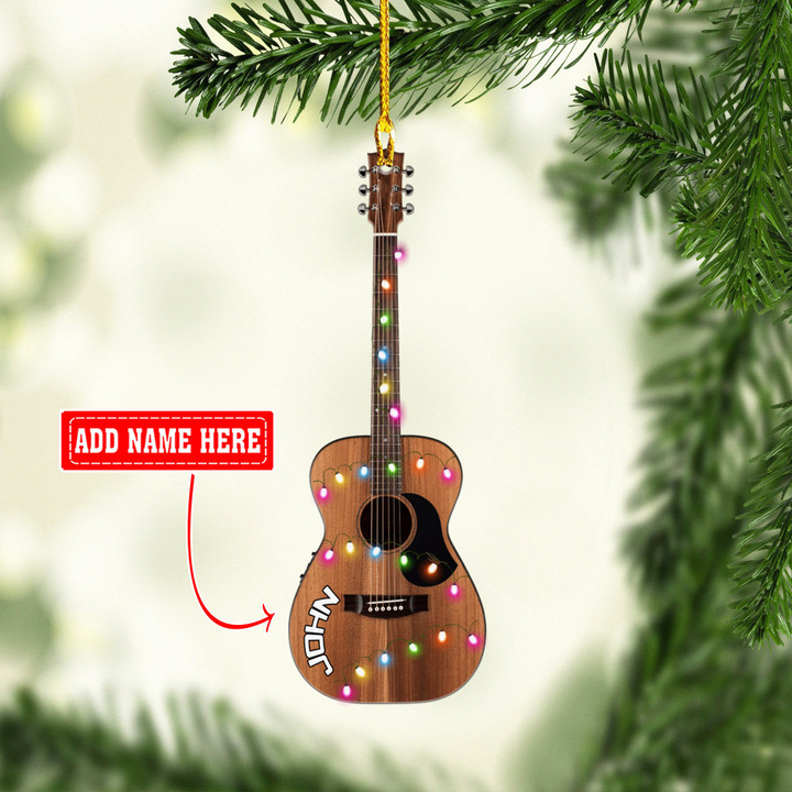 Personalized Acoustic Guitar NI2511019YR Ornaments, 2D Flat Ornament