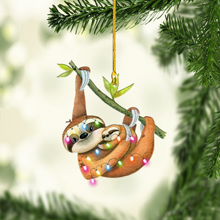 Sloth Christmas NI1711006YR Ornaments, 2D Flat Ornament