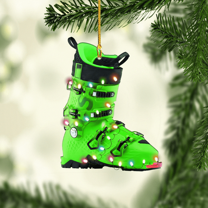 Neon Green Ski Boots NI0112002XB Ornaments, 2D Flat Ornament