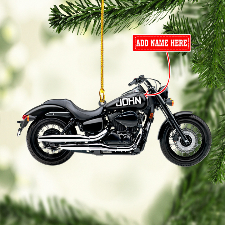 Personalized Black Motorcycle NI3011001YR Ornaments, 2D Flat Ornament