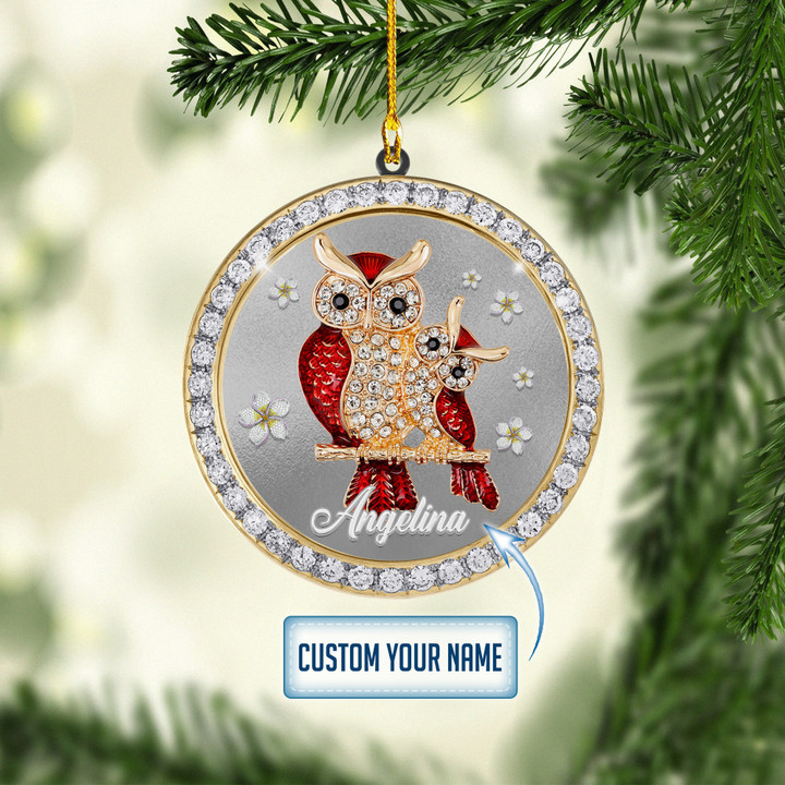 Personalized Owls Red XS1011003YI Ornaments, 2D Flat Ornament