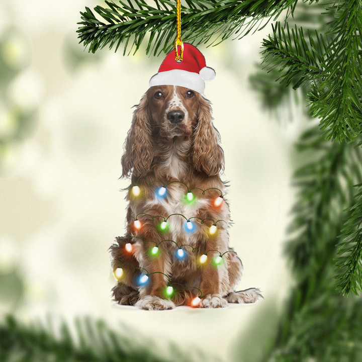Christmas Cocker Spaniel Dog XS0611003YC Ornaments, 2D Flat Ornament
