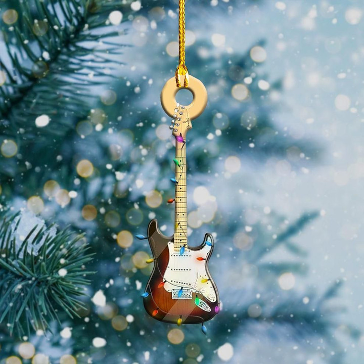 Electric Guitar Christmas Light YC0611244CL Ornaments, 2D Flat Ornament
