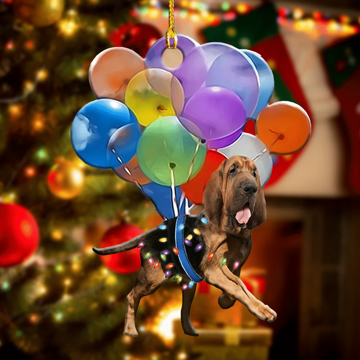 Bloodhound Dog Flying With Bubbles YC0611422CL Ornaments
