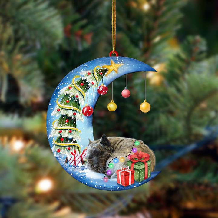 Cairn Terrier Sleep On The Moon Christmas YC0711233CL Ornaments, 2D Flat Ornament
