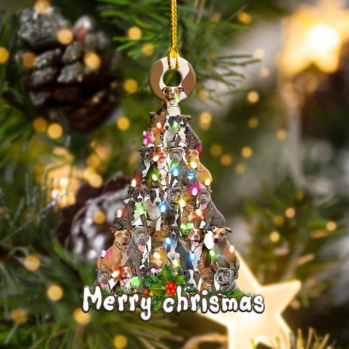 Pitbull Christmas Tree YC0611159CL Ornaments, 2D Flat Ornament
